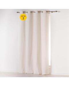 Lot de 2 rideaux unis 140x 260 cm Absolu en microfibre Naturel