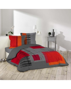 Housse de couette 220x240 cm + taies 100% coton Quadro