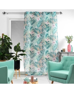 Voilage a oeillets 140 x 240 cm voile sablé  Kelly Blanc