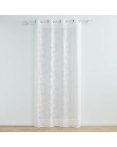 Panneau a oeillets 140 x 240 cm voile tisse applique karla Blanc