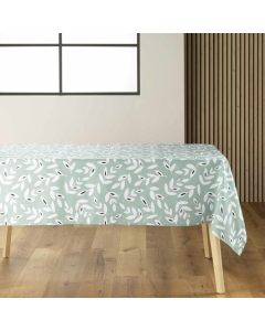 Nappe rectangle 140 x 240 cm microfibre imprimee bellys Sauge
