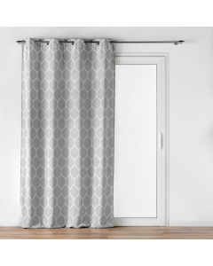 Rideau a oeillets 140 x 260 cm jacquard Loria Gris