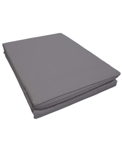 Drap plat 1 personne 180 x 290 cm uni 57 fils lina  + point bourdon Gris souris