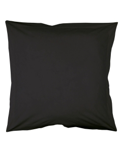 Taie d'oreiller volant plat 63 x 63 cm uni 57 fils lina  + point bourdon Charbon