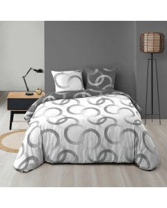 Housse de couette réversible 240 x 220 cm en microfibre de flanelle Bliss