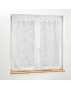 Paire droite passants 2 x 60 x 120 cm voile tisse applique karla Blanc