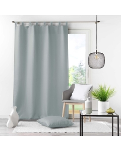 Rideau uni à passants 140 x 260 cm polyester Essentiel Gris