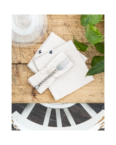 Lot de 3 serviettes gaze de coton 40 x 40 cm gaia chantilly Blanc
