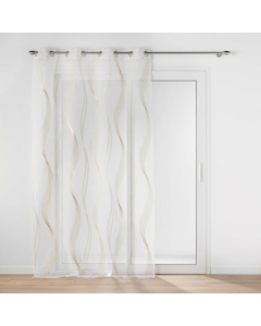 Voilage a oeillets 140 x 240 cm voile sablé  imprimé metallisé Elona Or