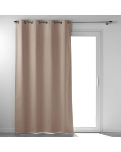 Rideau Lourd a oeillets 135 x 260 cm 100% occultant/chambray Occultiss Noisette
