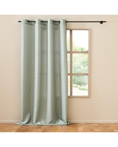 Rideau a oeillets 140 x 260 cm polyester imprimé metallisé Piana Sauge
