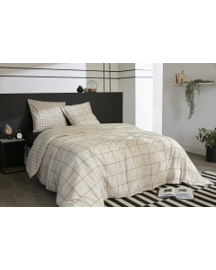 Parure Housse de Couette 140 x 200 cm + 1 Taie d’Oreiller - Coton 57 Fils - Carrie Pampa