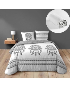 Pack Housse de couette 260 x 240 cm rêve indien + drap housse 160x200 cm