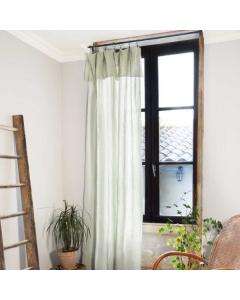 Rideau ajustable + 8 anneaux pince gaze de coton 140 x 300 cm vert d'eau