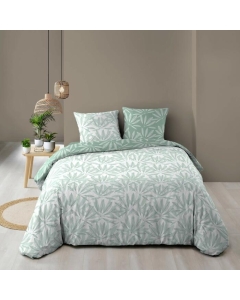 Housse de couette réversible 260 x 240 cm – Coton 57 fils Malia Sauge