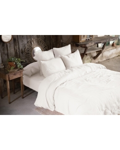 Pack double gaze de coton housse de couette 240 x 220 cm + 2 taies d'oreiller 50 x 70 blanc Blanc