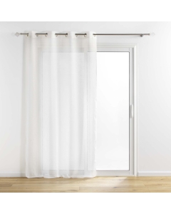 Voilage a oeillets 140 x 240 cm aspect brillant Sunline Blanc/or