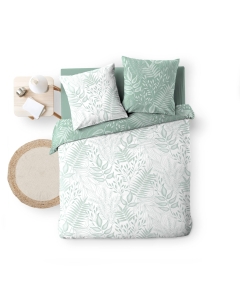 Parure de Couette Réversible 240 x 220 cm – Coton 57 fils Cassia Sauge
