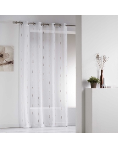 Panneau a oeillets 140 x 260 cm voile sable fils chenille chenilla Naturel