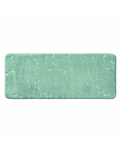 Tapis de bain 50 x 120 cm microfibre unie relief ricochet Tilleul