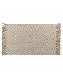 Tapis rectangle a franges 50 x 80 cm coton/polyester tisse pietro Sans