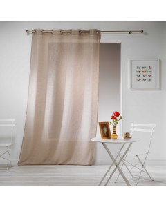 Panneau a oeillets 140 x 280 cm effet lin tisse haltona Noisette