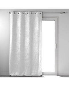 Rideau occultant 135 x 240 cm velours frappé Mélodie Blanc