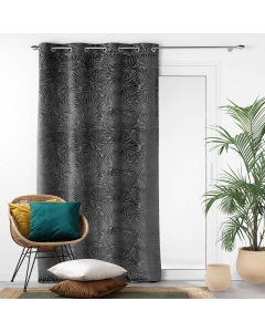 Lot de 4 Rideaux Occultants à Œillets - 140 x 240 cm - Velours relief Anthracite