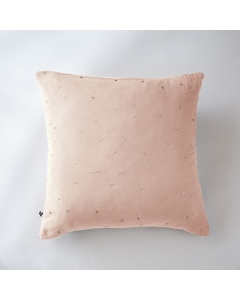 Taie d'oreiller gaze de coton brodée fil or 60 x 60 cm Gaia Chic Rose