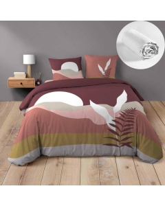 Pack parure de couette 220 x 240 cm Canyon + drap housse (140) bLANC