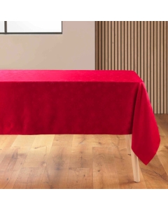 Nappe rectangle 140 x 300 cm jacquard flocons Rouge