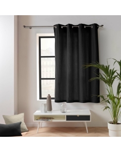 Rideau petite hauteur 135 x 180 cm coton/polyester recyclé Twily Noir