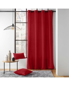 Rideau a oeillets 135 x 260 cm coton recyclé Twily Rouge