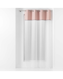 Voilage a oeillets 137 x 240 cm voile sablé + haut coton Jolibel Rose