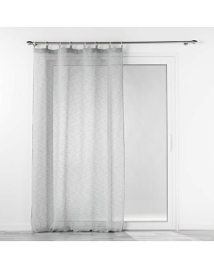 Voilage a oeillets bois 140 x 240 cm voile tissé Minalisa Gris