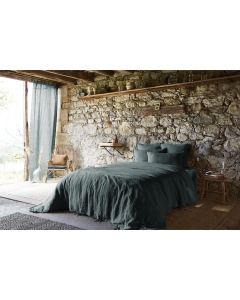 Housse de couette 240 x 220 cm Lin lavé français Soline Ardoise