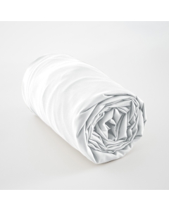 Drap housse king size 180 x 200 cm satin de bambou Salomé Blanc
