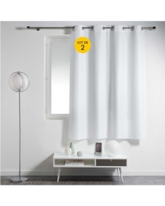 Lot de 2 rideaux spécial petites fenêtres 140 x 180 cm Essentiel Blanc
