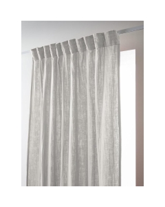 Rideau Galon Fronceur 140 x 240 cm – Double Gaze de Coton Gaïa Gris Clair