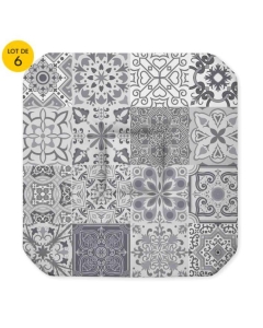 Lot de 6 Galettes 4 rabats 36 x 36 x 3.5 cm polyester Persane Gris