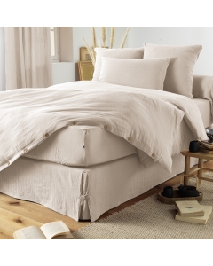 Cache-sommier gaze de coton luxe 90 x 190 cm Gaia Pampa naturel