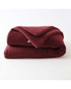 Édredon 180 x 240 cm - Double Gaze de Coton 125 gr/m² - Uni Gaïa Bordeaux