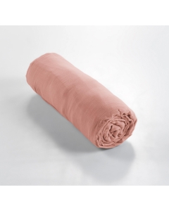 Drap housse gaze de coton Luxe 90 x 190 cm Gaïa Rose pêche
