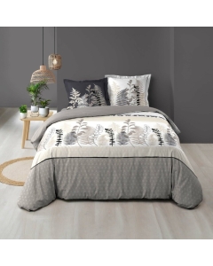 Housse de couette 260 x 240 cm coton 57 fils + 2 taies Cyliane