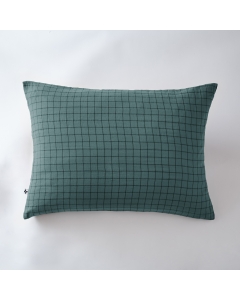Taie d'oreiller gaze de coton tissée 50 x 70 cm gaïa mix Bleu canard