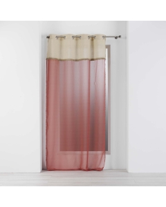 Voilage à oeillets 140 x 240 cm voile sablé + jute Greenybel Terracotta