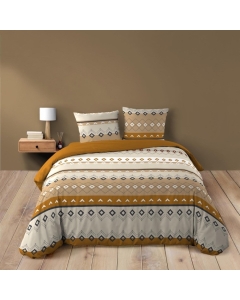 Housse de couette 260 x 240 cm coton 42 fils + 2 taies Xena