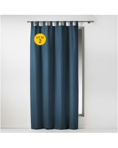 Lot de 2 Rideaux à passant 140 x 260 cm Essentiel Marine