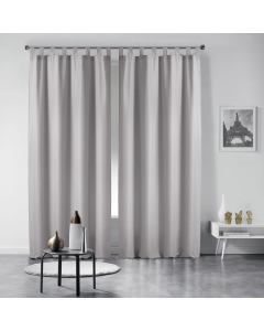 Lot de 2 rideaux unis à passants 140 x 260 cm polyester Essentiel Blanc