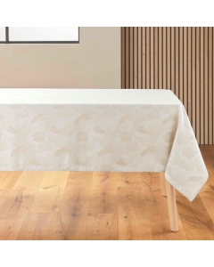Nappe rectangle 140 x 250 cm jacquard enduit enola Naturel
